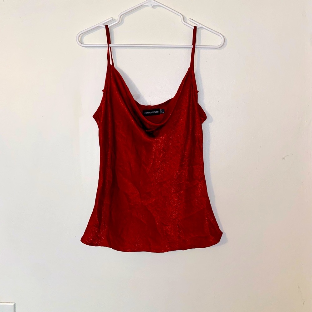 Silk cowl neck tank